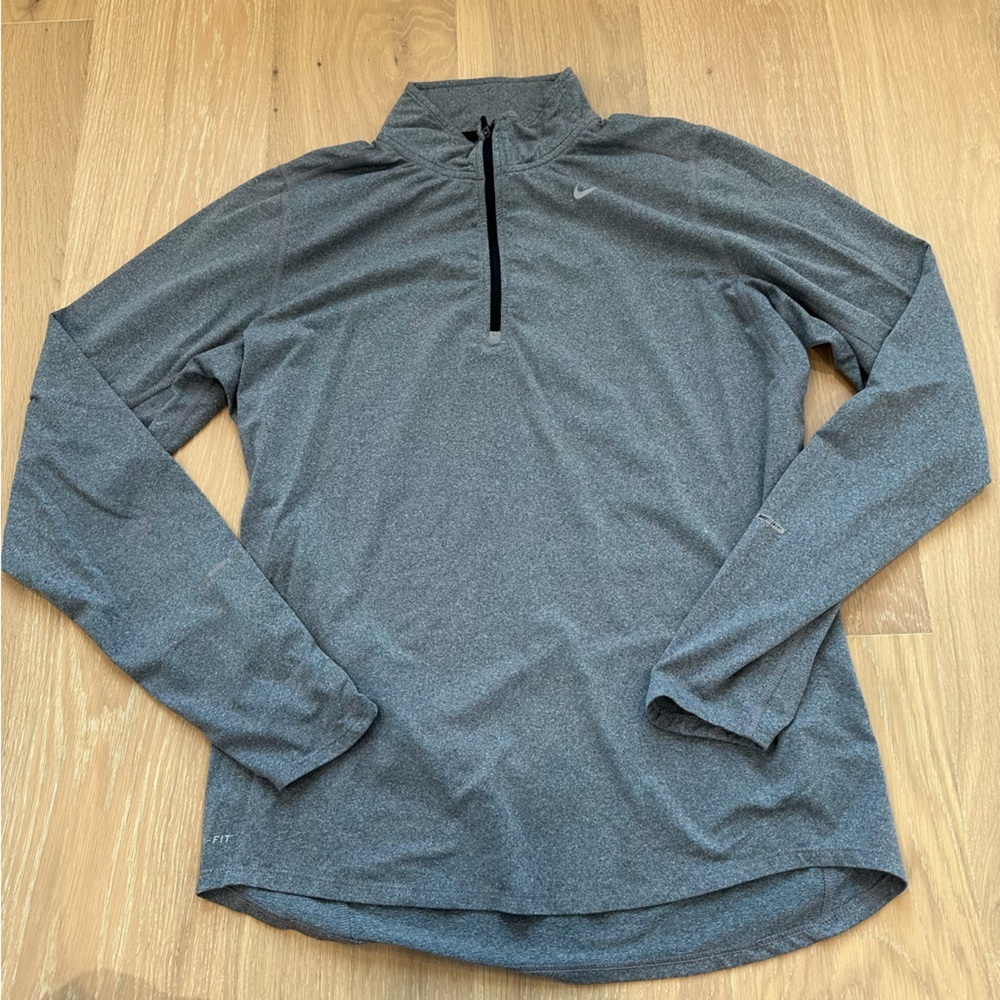 Men’s Nike Quarter Zip Pullover Sweatshirt Gray Size Medium Golf Running Gym